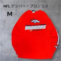 NFL デンバー・ブロンコス 袖ロゴ ロンT オレンジ Mサイズ 古着 アメフトのサムネイル
