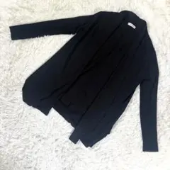美品✨ボールジィ【M相当】ニットロングカーディガン ウール100 ブラック