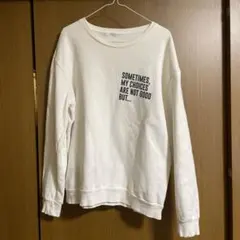 ホワイト クルーネック スウェット