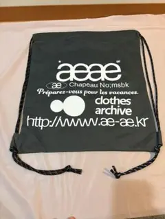 【韓国限定大人気】新品 aeae ロゴ ジムサック リュック グレー