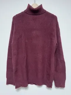 タートルネック ニット セーター バーガンディ ワイン Mサイズ