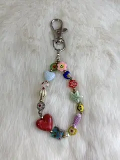 スマホストラップ　ビーズストラップ