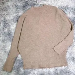 【M】ハイネックニット　セーター　ライトブラウン　レディース　春秋冬