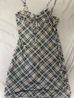 SHEIN チェック柄 ノースリーブミニワンピース Mサイズ