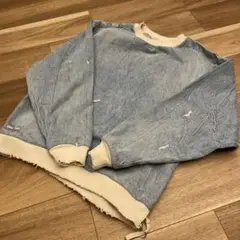 【美品】ZARAダメージスウェット デニムブルー Mサイズ