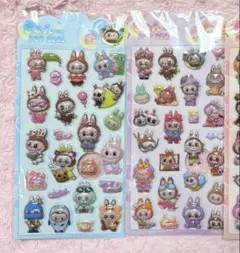 ラブブ　シール　Labubu ぷくぷく　立体