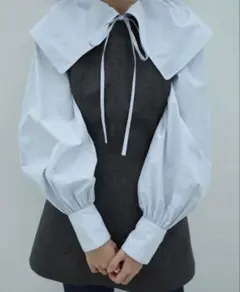 最終値下げclane BIG COLLAR DRAWSTRING BLOUSE