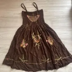 バリ島　刺繍　ワンピース