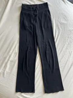 UNIQLO ウォッシャブルリブニットパンツ マタニティパンツ L 黒 丈長め