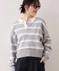 a*_様 ワンポイント刺繍ポロニットプルオーバー