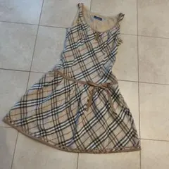 BURBERRY BLUE LABEL ノースリーブ膝丈チェックワンピース 38