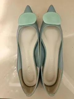 ルタロン Le Talon 24.0cm ブルーグリーン 美品 ポインテッドトゥ