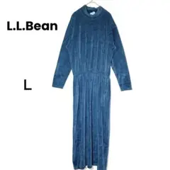 エルエルビーン　ロングワンピース　L　ゆったりシルエット　50代　上品ブルー