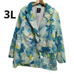 花柄 テーラードジャケット 18WP 大きいサイズ ヴィンテージ