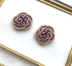 水引アクセサリーピアス・イヤリング　花　カメリア　結婚式　卒業式　七五三 披露宴