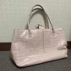 4°C ピンク クロコダイル型押し トートバッグのサムネイル