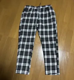 チェック柄パンツ ブラック L