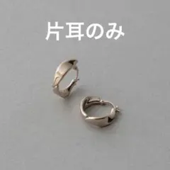 美品 ete エテ フープ ピアス MPG SV ポストK18 花びら 片耳のみ