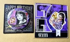 ONE PIECE バースデイアクリル“X”フィギュア　缶バッジ　ロビン　セット
