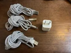 Lightningケーブル 約2m 3本セット Apple純正アダプタ付き