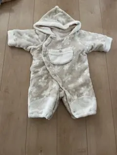 フード付きロンパース 70cm ベージュ系