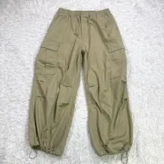 GU スーパーワイドカーゴ パンツ ベージュ344295 L ゆったり