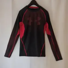 訳あり格安MDサイズ⭐Under Armour 長袖シャツ ブラック/レッド