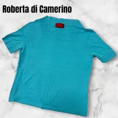 ロベルタディカメリーノ 半袖ニット レディース 水色 上品 清涼感 春 夏 Mのサムネイル