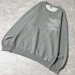 90s RUSSELL ATHLETIC 前V メッセージ スウェット グレー
