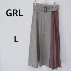 グレイル　チェック柄スカート　プリーツスカート　フレアスカート　L