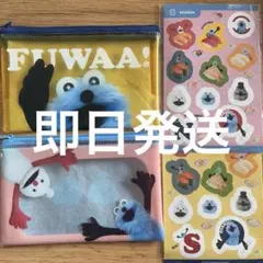 スシロー パペットスンスン クリアポーチ＆シール 2種セット