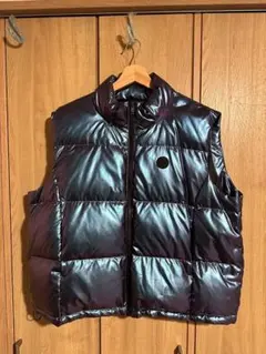 GAP メタリックブラック ダウンベスト Lサイズ