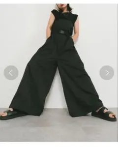 hanne ブラック ワイドオールインワン
