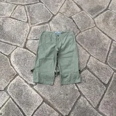 80〜90s KNOT ハーフパンツ　ボンテージ　ヘリンボーン　オリーブ　メンズ