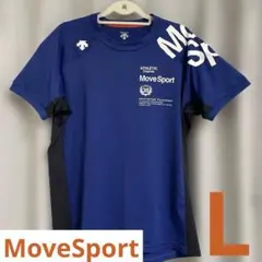 デサント Move Sport Tシャツ Lサイズ ブルー 青 速乾　美品