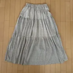 RETRO GIRLウエスト総ゴムチェック柄ティアードスカート