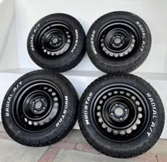 バリ溝！ホワイトレター!オシャレ鉄チン!pcd100 4H　175/65R15のサムネイル