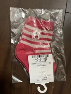 ファミリア ピンクストライプ ベビー靴下 8cm