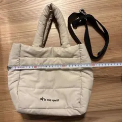 ルコック　le coq 2way ハンドバッグ　ショルダーバッグ　ベージュ