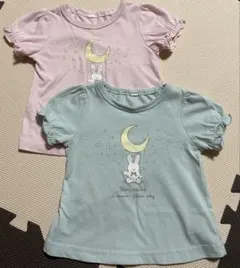 ベビーフリル袖Tシャツ80cm 色違い2着セット
