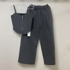 グラムリップス♡ WARM スムース ハーフZIP セットアップ♡ブラック