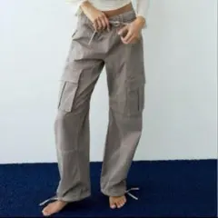 ZARA/TRF トップステッチ カーゴパンツ