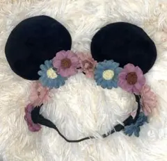 ミニーちゃん　花かんむりカチューシャ　ミニーマウス　フラワーカチューシャ
