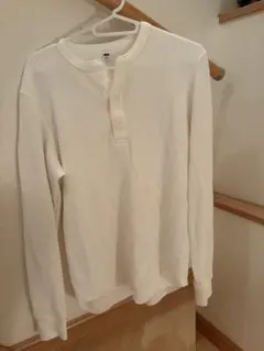 UNIQLO メンズ ワッフルヘンリーネックTシャツのサムネイル