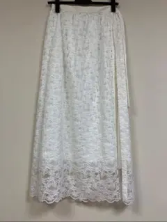 NOLLEYS ノーリーズ　白ホワイト　レースロングスカート