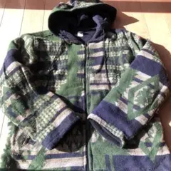 エスニックポカラフード付きウールジャケット