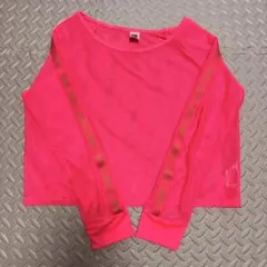 ZUMBA Spicy メッシュクロップドロングスリーブトップス