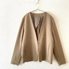 ☆【クロッシービズ】ジャケット 袖口スリット フロントホック ポケット有 L