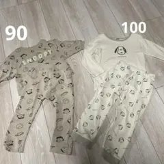 しまむら スヌーピーパジャマ 上下 2枚セット 90＆100サイズのサムネイル
