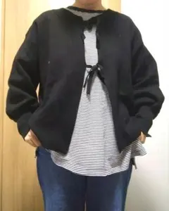 前後両用黒ニット長袖